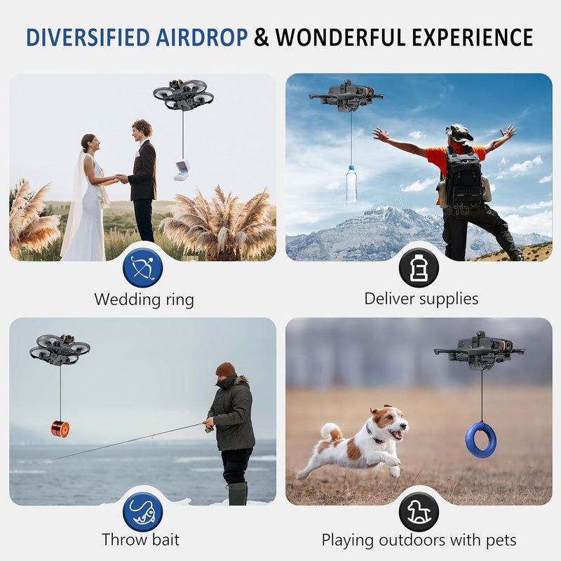 Fly Drone نظام إسقاط الطائرات بدون طيار Avata 2، إصدار إسقاط للـ DJI Avata 2، محول حامل ثلاثي القوائم 2 في 1 للـ DJI Osmo Action 5 Pro/Action 4 / للـ GoPro HERO12/ للـ Insta360، ملحقات Avata 2 - Image 2